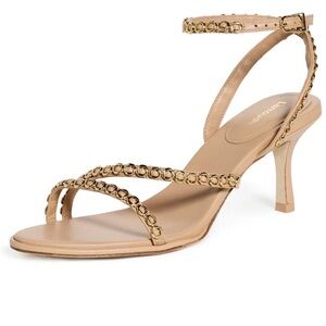 NWT / NIB Larroudé Women's Milanina Mini Sandal Tan Leather - 8